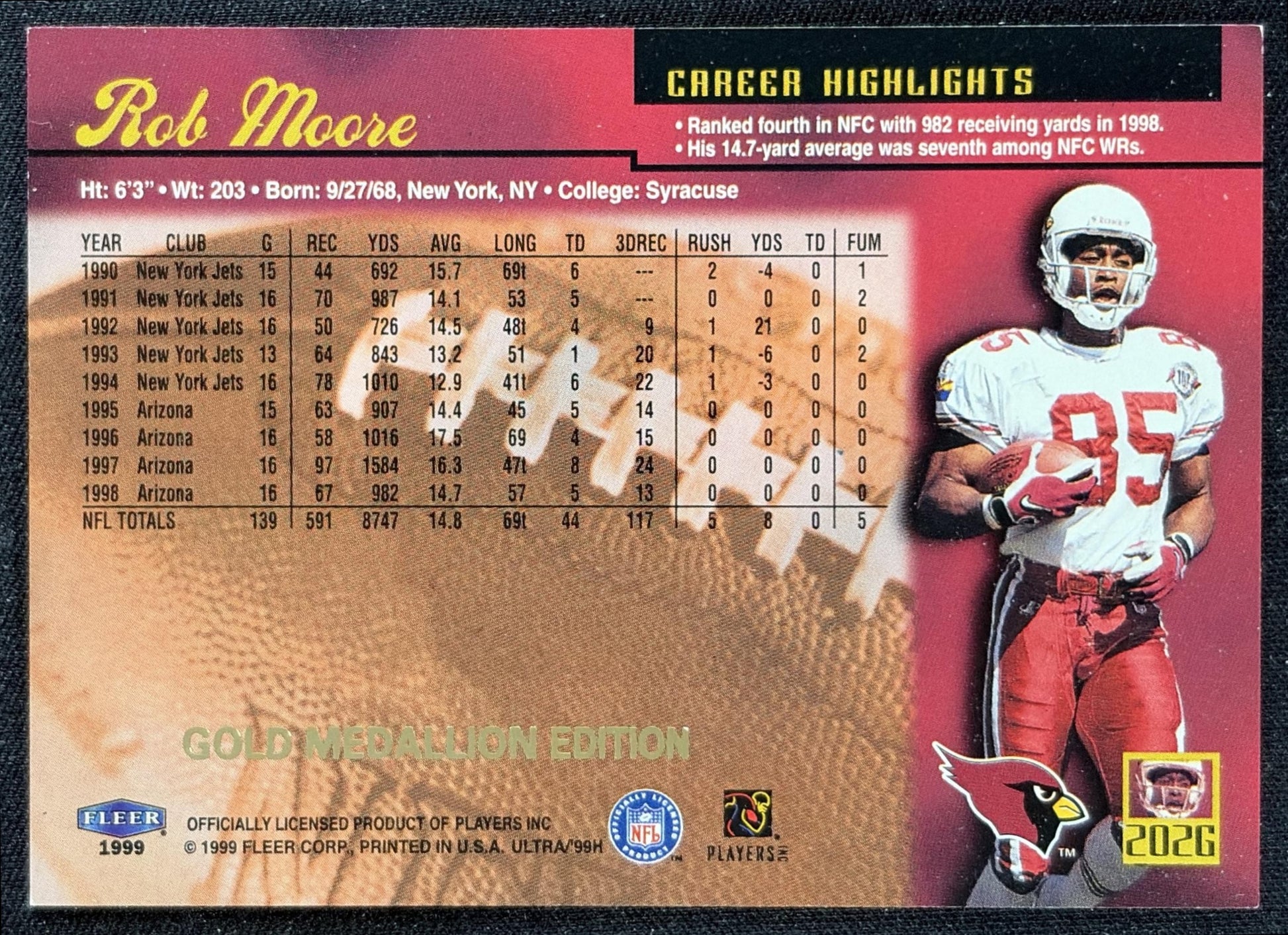 Rob Moore 1999 Fleer Ultra Cardinals