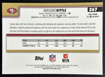 George Kittle 2025 Topps Chrome Pulsar Refractor 49ers