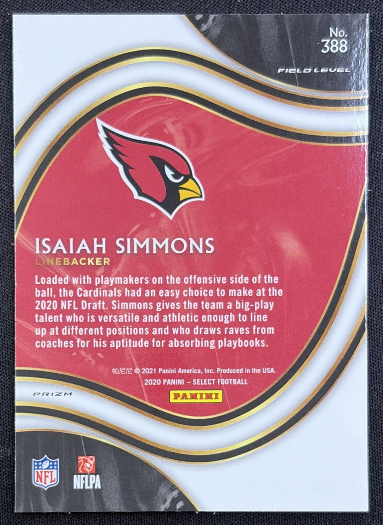 Isaiah Simmons 2020 Panini Select Disco Prizm Cardinals