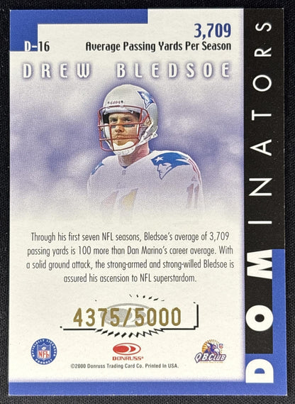 Drew Bledsoe 2000 Donruss Dominators /5000 Patriots Sports Trading Cards