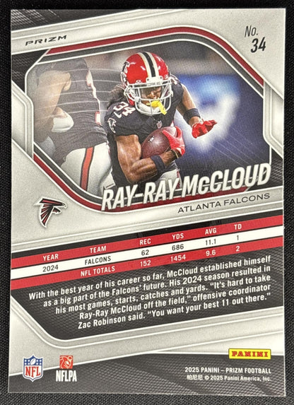 Ray-Ray McCloud 2025 Panini Prizm Neon Green Pulsar Falcons Sports Trading Card