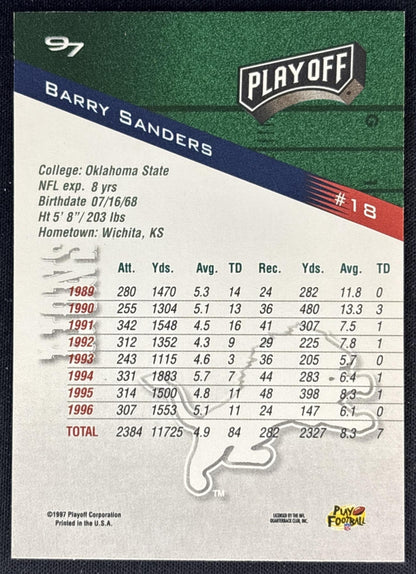 Barry Sanders 1997 Playoff Zone Lions