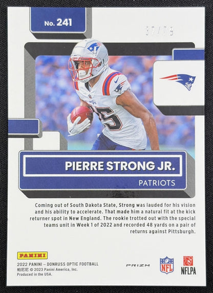 Pierre Strong Jr. 2022 Panini Donruss Optic Pink Velocity /79 Patriots