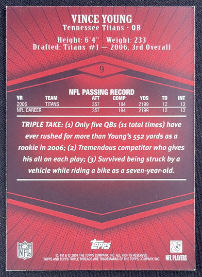 Vince Young 2007 Topps Triple Threads /1449 Titans