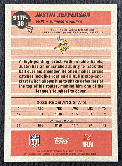 Justin Jefferson 2026 Topps Flagship 1991 Vikings