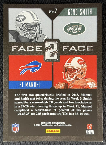 EJ Manuel Geno Smith 2014 Panini Elite Face 2 Silver - Back