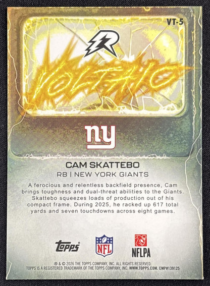 Cam Skattebo 2025 Topps Resurgence Voltaic Giants