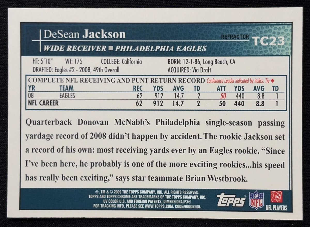 DeSean Jackson 2009 Topps Chrome Refractor Eagles