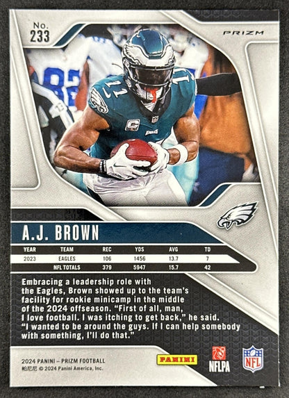 A.J. Brown 2024 Panini Prizm Silver Eagles Sports Trading Card