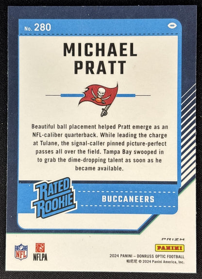 Michael Pratt 2024 Panini Donruss Optic Green Velocity Buccaneers