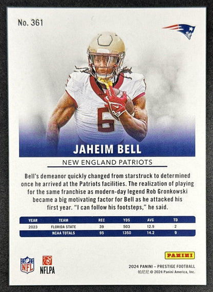 Jaheim Bell 2024 Panini Prestige Blue Xtra Points /599 Patriots Sports Trading Card