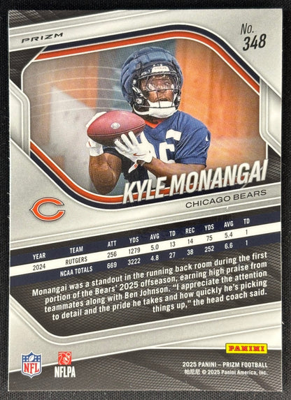 Kyle Monangai 2025 Prizm Silver Rookie Bears Sports Trading Cards
