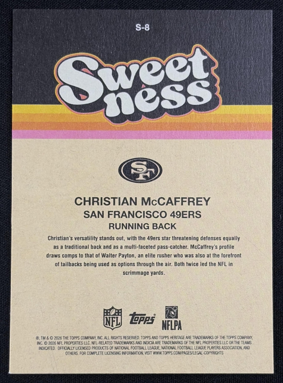 Christian McCaffrey 2026 Topps Heritage Sweetness 49ers