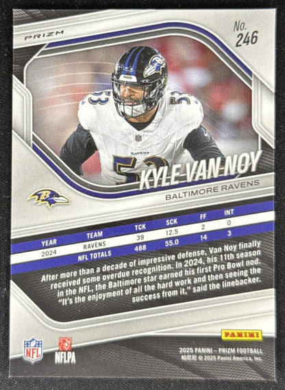Kyle Van Noy 2025 Panini Prizm Red White & Blue Ravens Baltimore Ravens Sports Trading Card