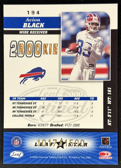 Avion Black 2000 Leaf Certified /1500 Bills