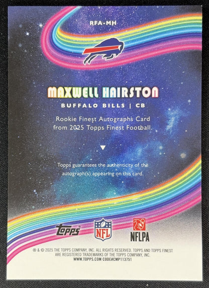 Maxwell Hairston 2025 Topps Finest Rookie Auto Bills back