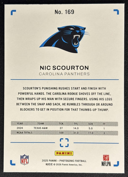 Nic Scourton 2025 Panini PhotoGenic Rookies Teal /35 Panthers