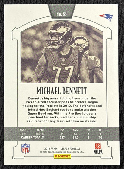 Michael Bennett 2019 Panini Legacy Red /299 Patriots