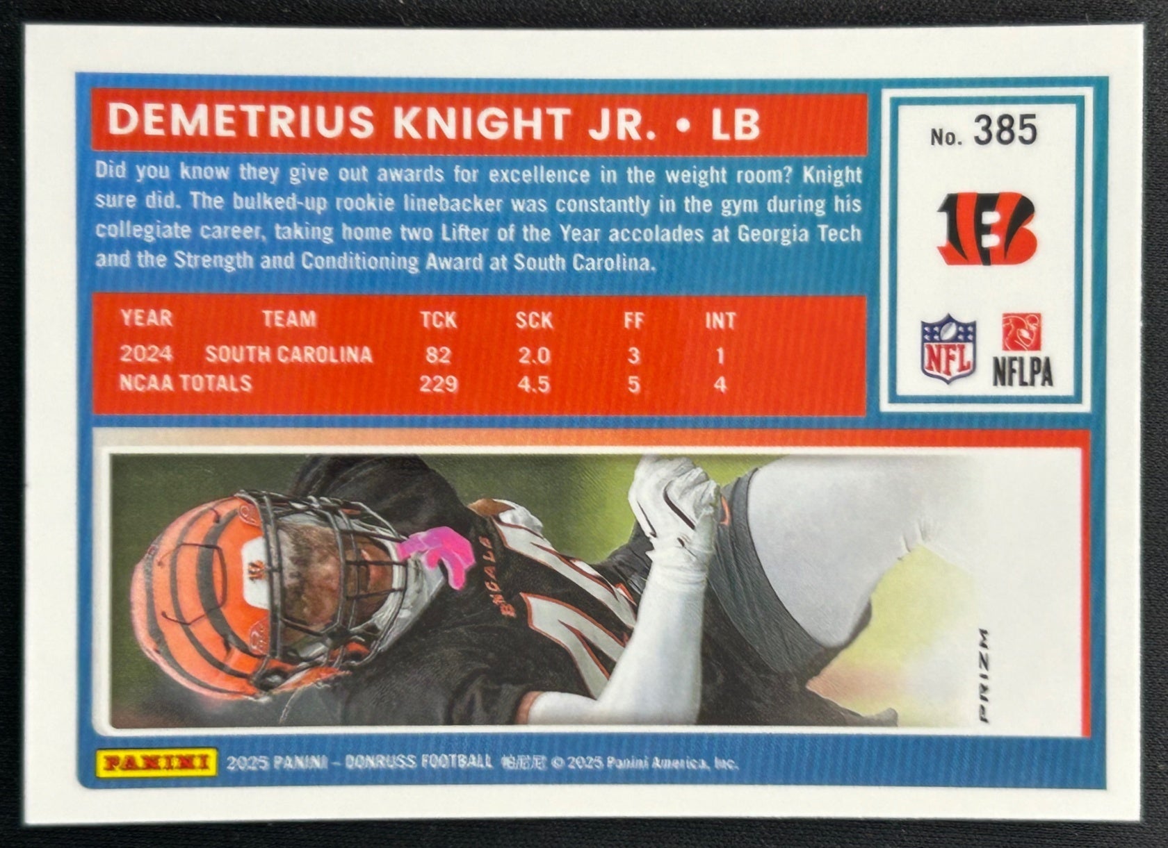 Demetrius Knight Jr. 2025 Panini Donruss Optic Rated Rookie Pink Prizm Bengals Sports Trading Cards