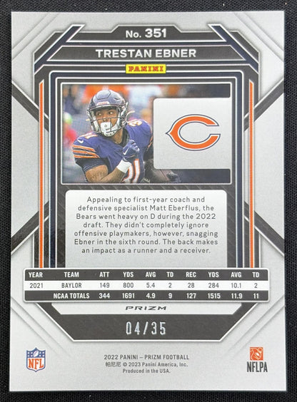 Trestan Ebner 2022 Panini Prizm No Huddle Purple /35 Bears