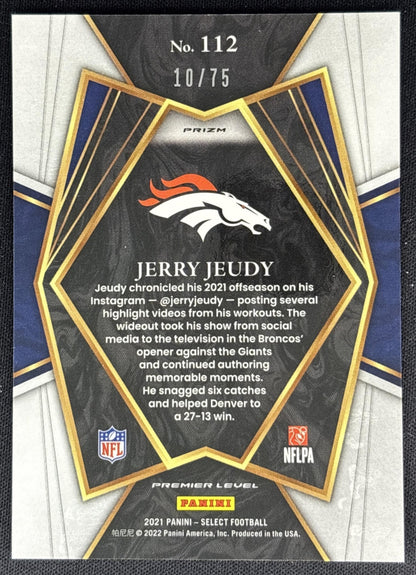 Jerry Jeudy 2021 Panini Select Purple Prizm /75