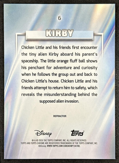 Kirby 2026 Topps Chrome Disney Refractor Chicken Little Back