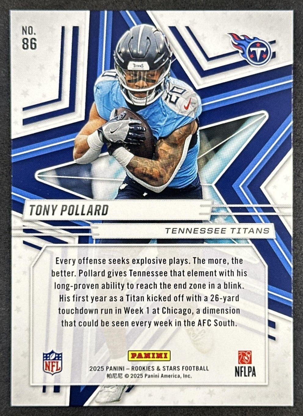 Tony Pollard 2025 Panini Rookies & Stars Orange /249 Titans Sports Trading Cards