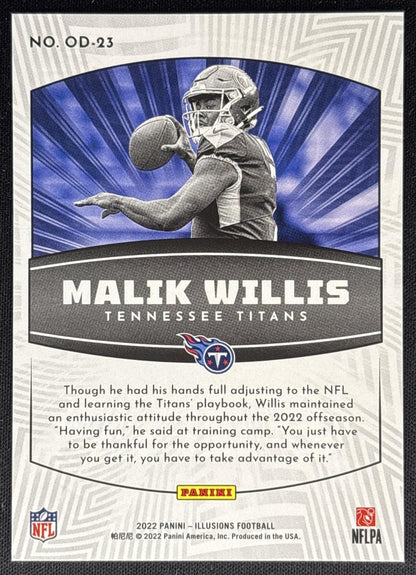 Malik Willis 2022 Panini Illusions Operation Detonation Titans Sports Trading Cards