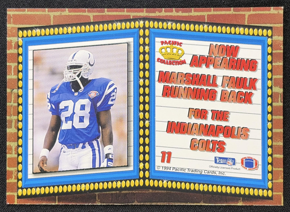 Marshall Faulk 1994 Pacific Marquee Prisms Gold Colts Sports Trading Card