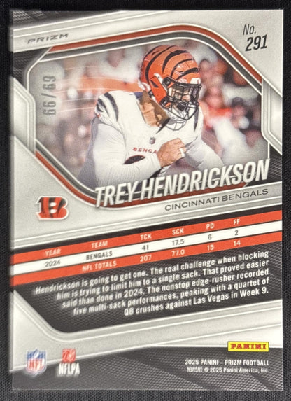 Trey Hendrickson 2025 Panini Prizm Blue Ice /99 Bengals Sports Trading Cards