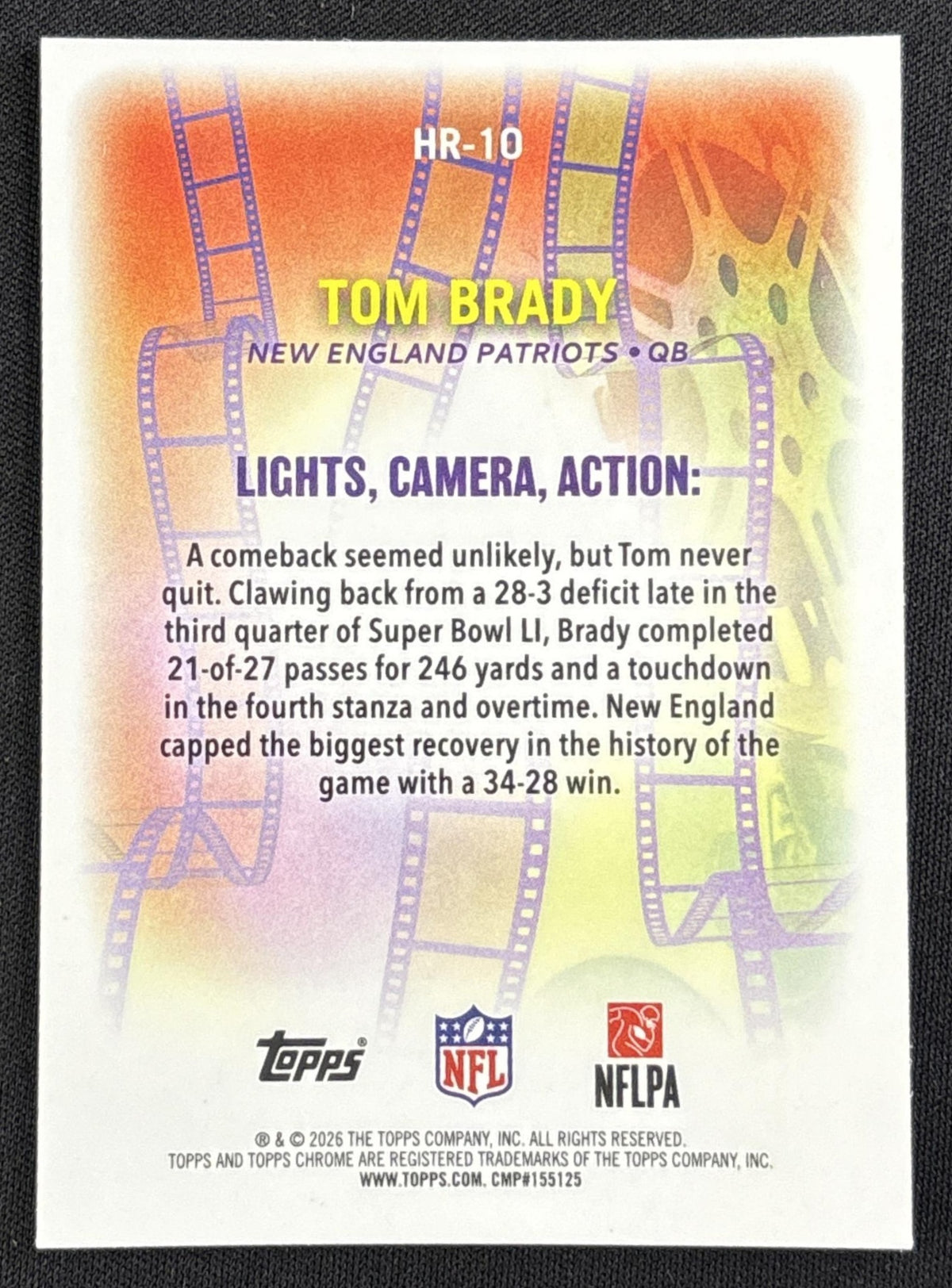 Tom Brady 2026 Topps Highlight Reels Patriots