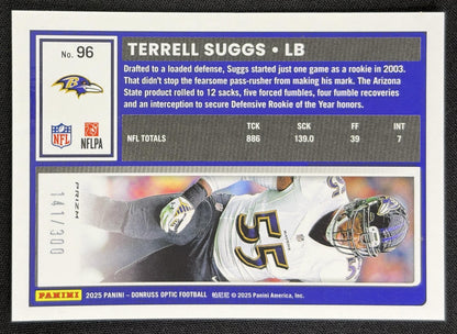 Terrell Suggs 2025 Panini Donruss Optic Wave Prizm /300 Ravens back