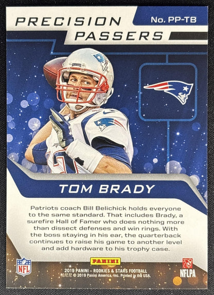 Tom Brady 2019 Panini Rookies & Stars Precision Passers Patriots back