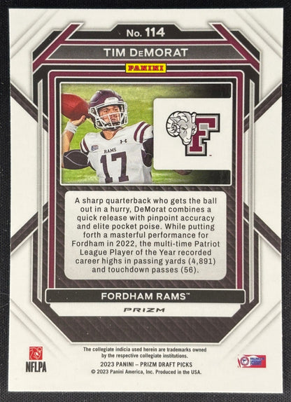 Tim DeMorat 2023 Panini Prizm Draft Picks Prizms Red Ice Commanders Sports Trading Cards