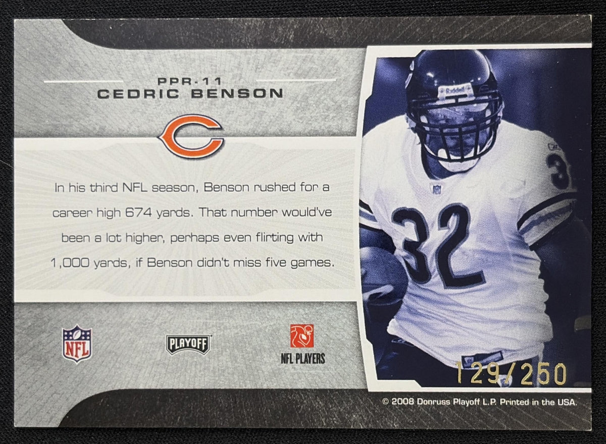 Cedric Benson 2008 Playoff Prestige Prestigious Pros Purple /250 Bears - back