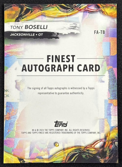 Tony Boselli 2024 Topps Finest Auto Gold Geometric Refractor /50 Jaguars