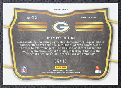 Romeo Doubs 2022 Panini Select White Prizm /35 Packers