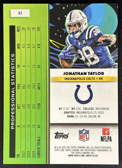 Jonathan Taylor 2025 Topps Cosmic Chrome Colts back