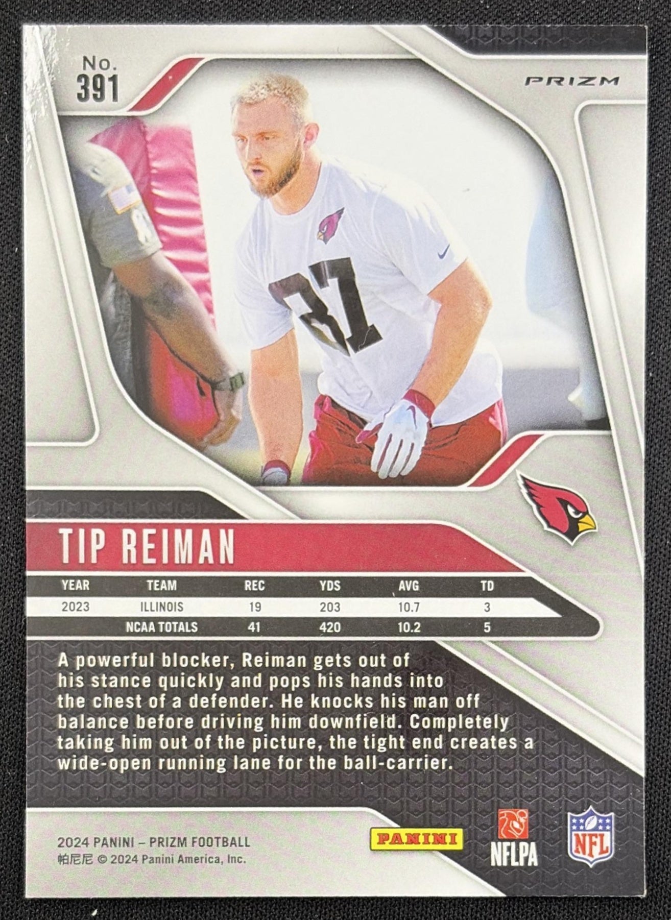 Tip Reiman 2024 Panini Prizm Green Wave Cardinals