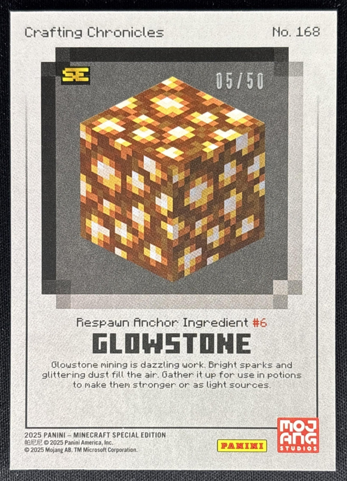 Glowstone 2025 Panini Minecraft Special Edition Gold /50 Sports Trading Cards