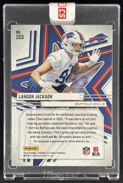 Landon Jackson 2025 Panini Rookies & Stars Signatures Bills Sports Trading Card