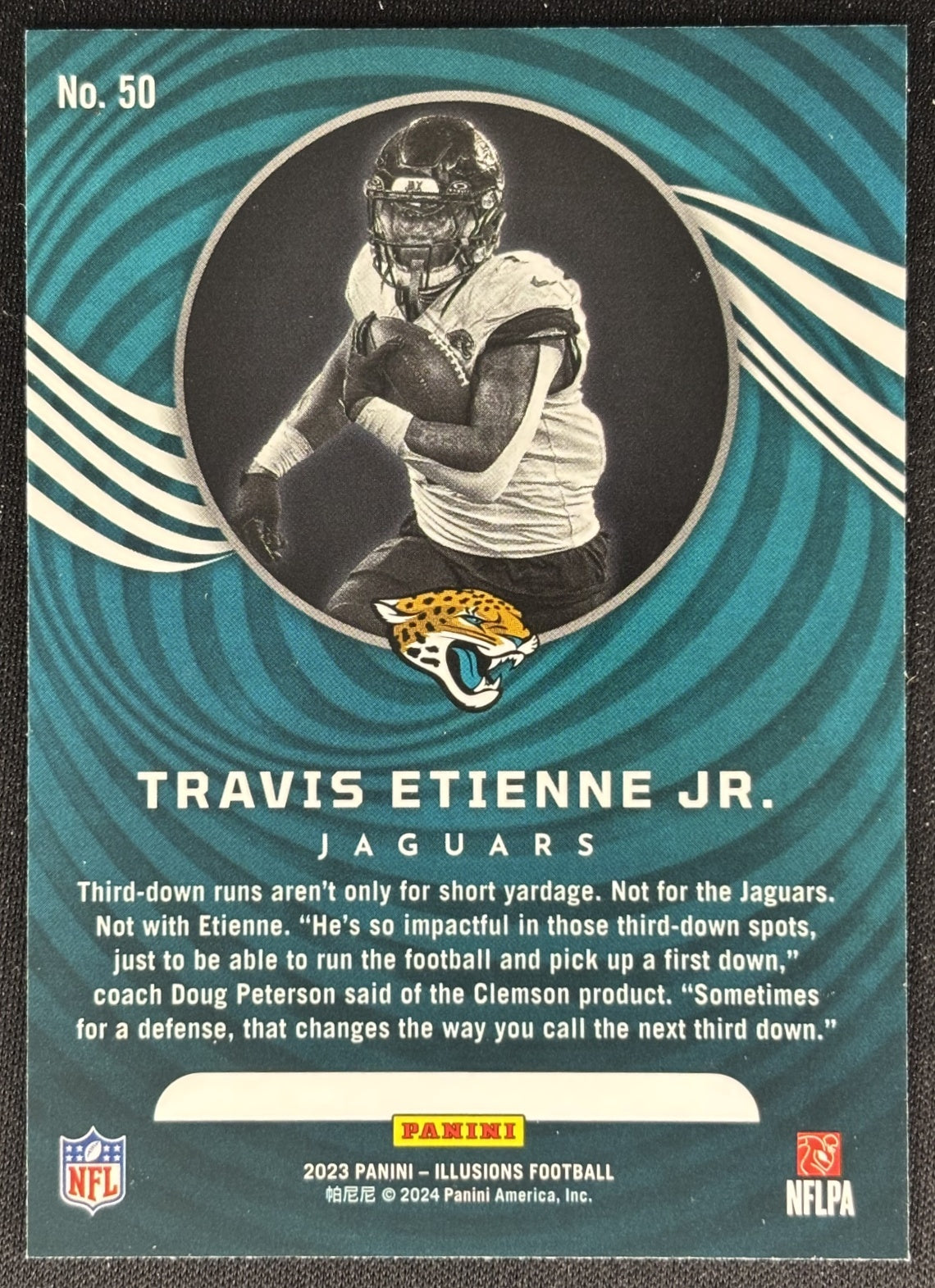 Travis Etienne Jr. 2023 Panini Illusions Dots Trophy Collection Jaguars Sports Trading Cards