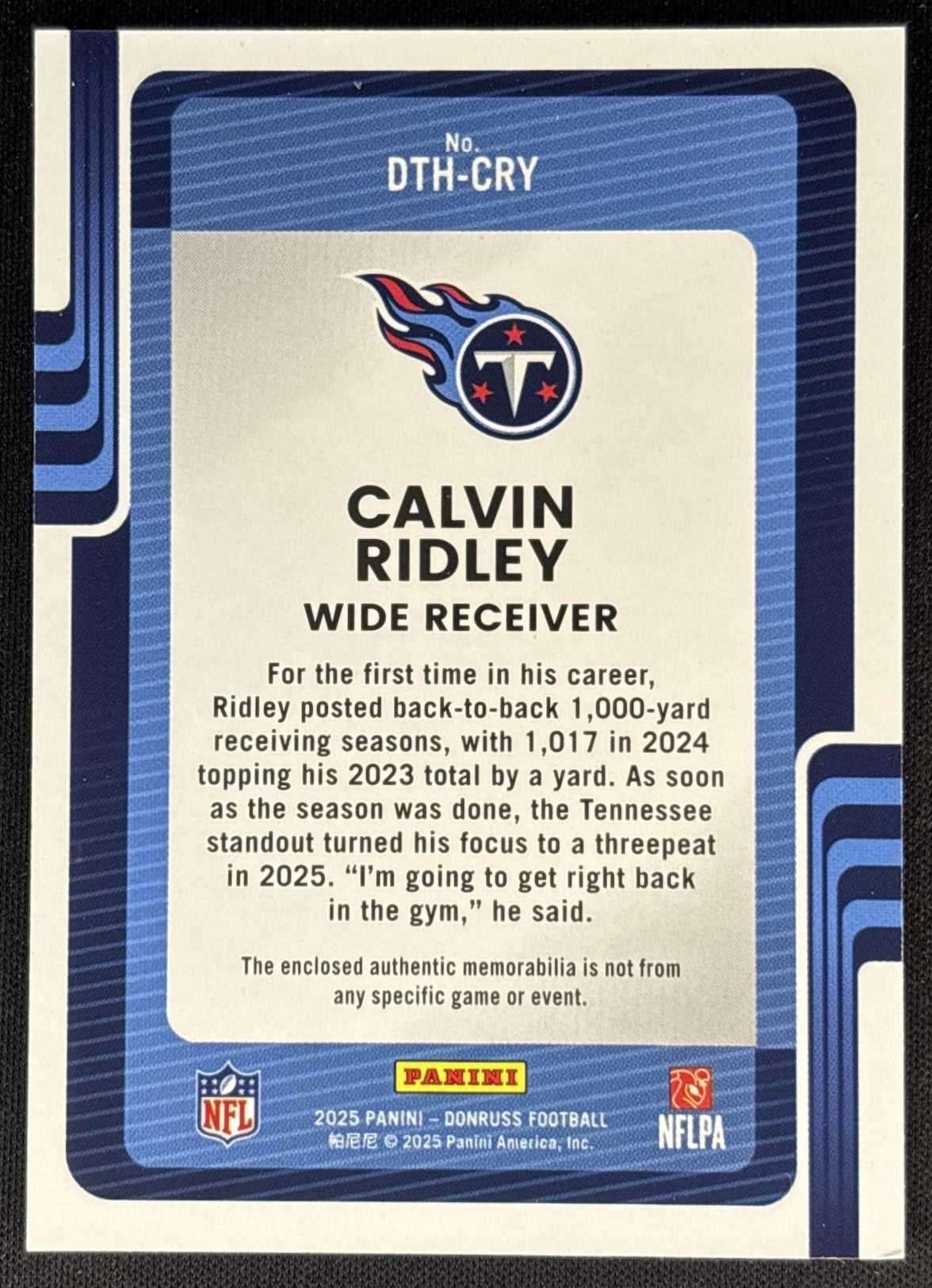 Calvin Ridley 2025 Panini Donruss Threads