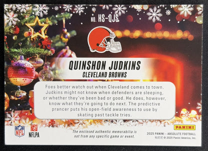 Quinshon Judkins 2025 Panini Absolute Holiday Suit Browns Back
