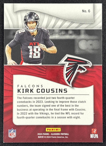 Kirk Cousins 2024 Panini Illusions Red Trophy Collection /175 Falcons