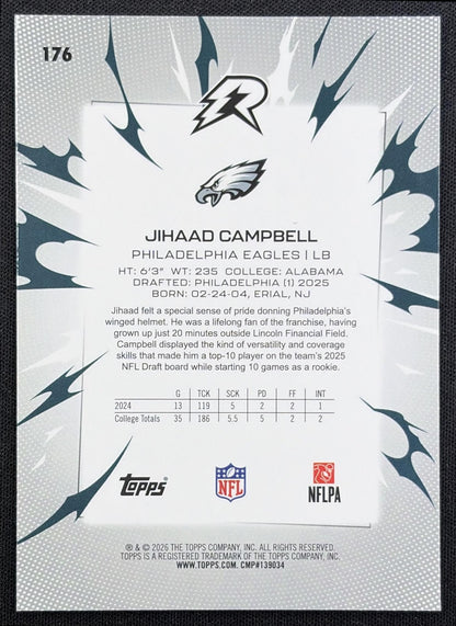 Jihaad Campbell 2025 Topps Resurgence Bronze Surge Refractor /375 Eagles