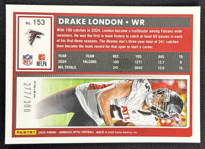 Drake London 2025 Panini Donruss Optic Wave Prizm /300 Falcons