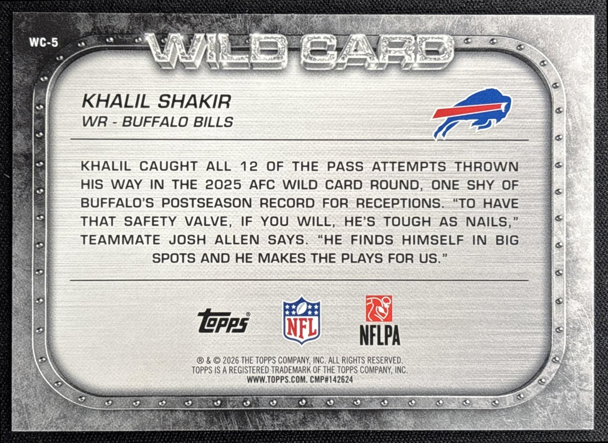 Khalil Shakir 2026 Topps Wild Card Moments Bills