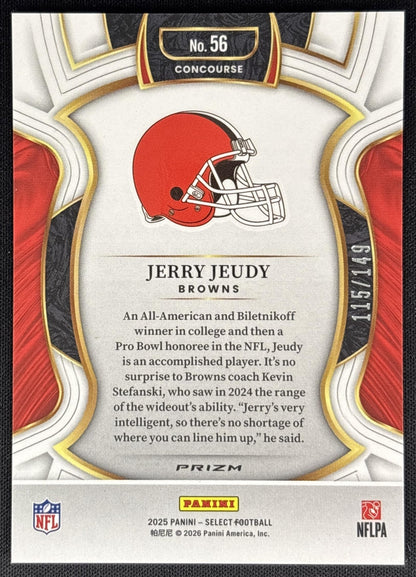 Jerry Jeudy 2025 Panini Select Concourse Marron Prizm /149 Browns Sports Trading Cards
