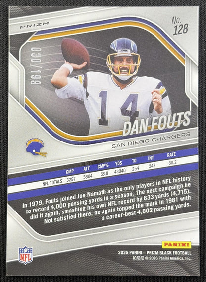 Dan Fouts 2025 Panini Prizm Black Blue /199 Chargers